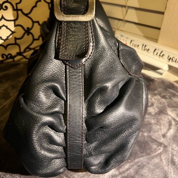 Cole Haan Rouched Hobo Bag - Black Leather - no call-outs - Picture 12 of 14